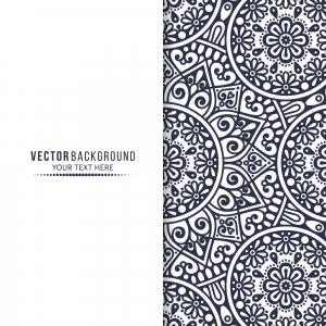 وکتور پس زمینه گلدار منبت کاری سرمه ای